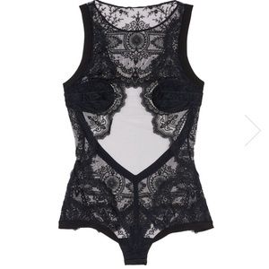 La Perla neoprene open back lace bodysuit us4